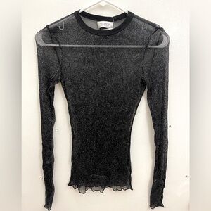 Sparkly mesh long sleeve top.
